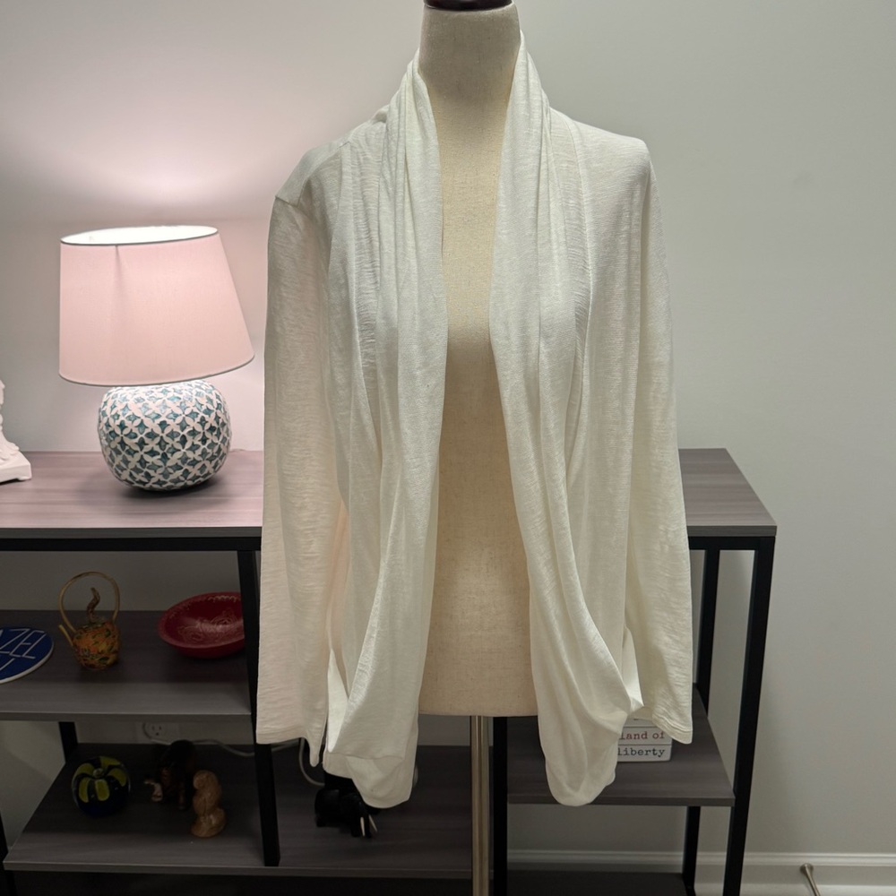 Lilly Pulitzer Open-Front Lightweight Cardigan – Size M – White